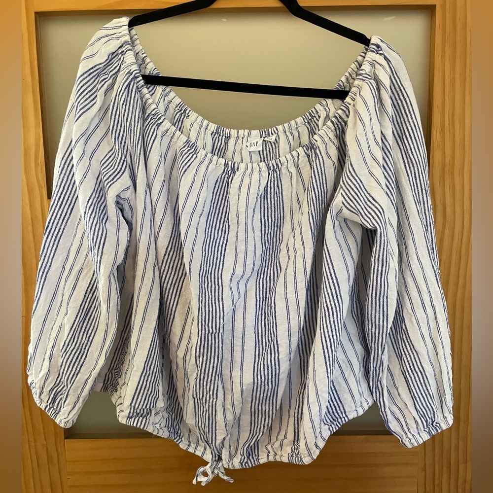 GAP Blue and White Striped Blouse